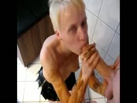 Poop Fetish Porn Tube - Goth bitch in stockings shits in skirt before giving head